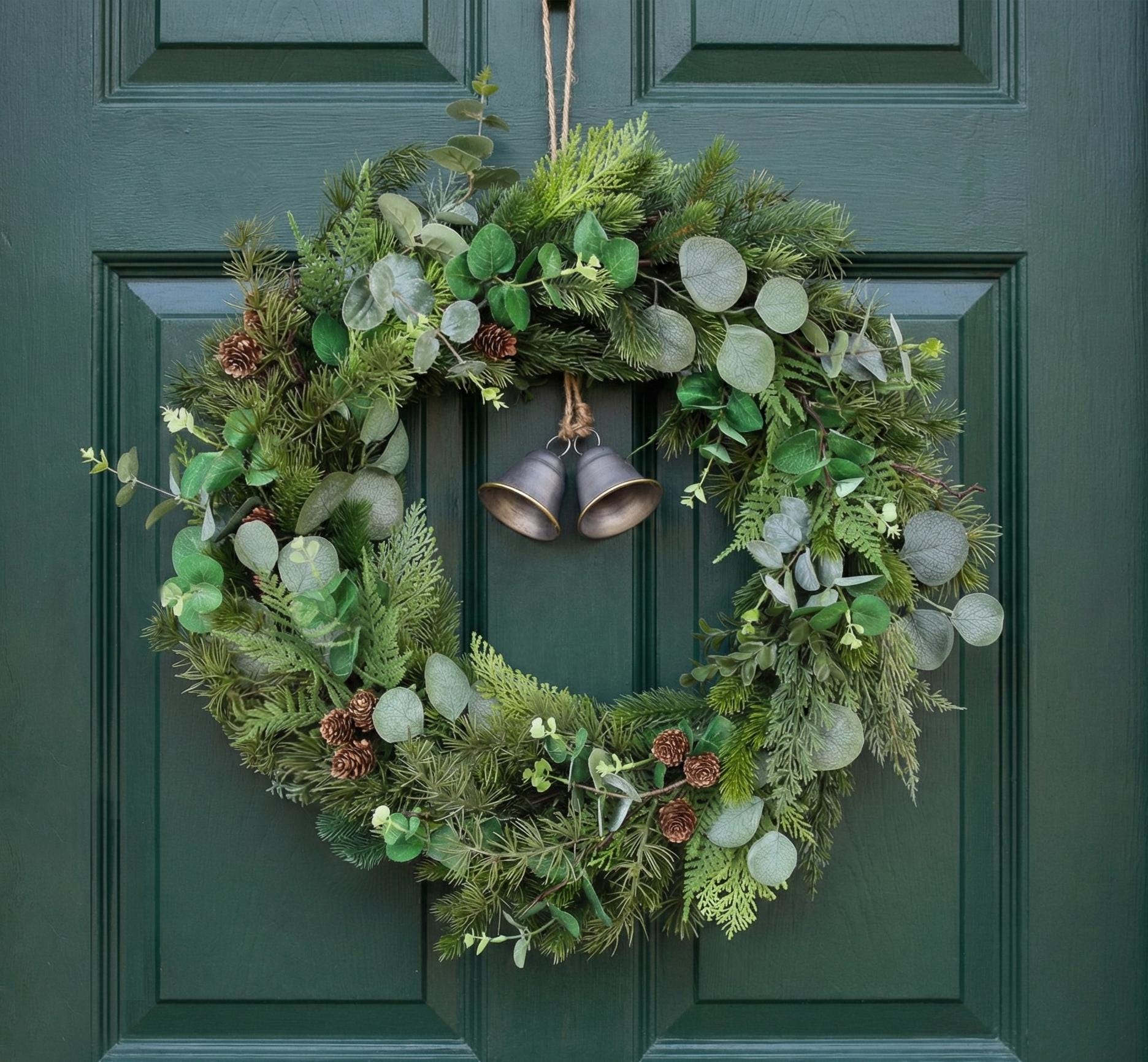 Ghirlanda colorata per porta, targa di benvenuto frontale, ghirlanda estiva per tutto l'anno, decorazione primaverile per porte, finestre e pareti ( verde