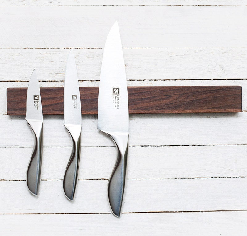 Magnetic knife rack, walnut knife holder, magnetic knife strip, house…