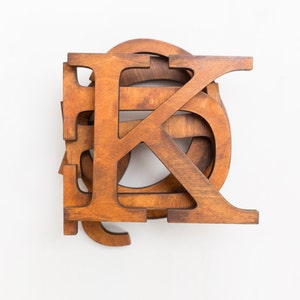Iniciales de madera rústicas personalizadas para decoración de pared: letrero decorativo vintage grande