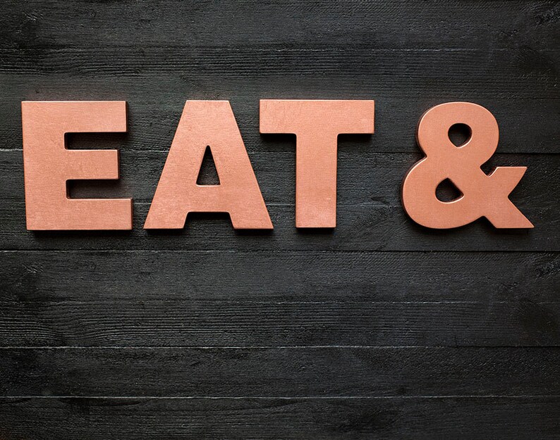 Kitchen EAT letters copper wall art copper kitchen decor Etsy
