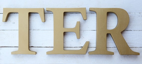 Wooden Wall Letters Gold Letters Custom Wood Letters Birthday Gift