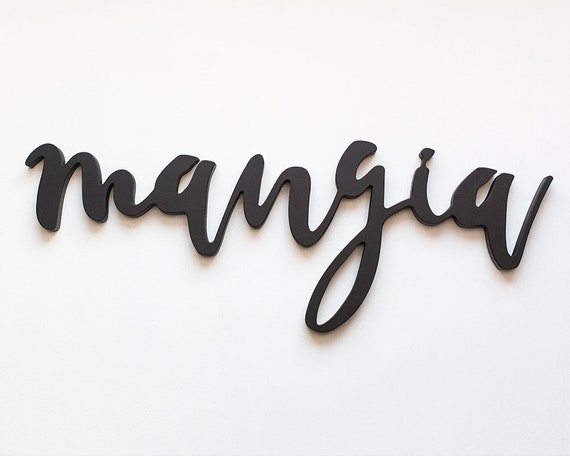 Mangia Wooden Sign: Italian Kitchen Wall Decor