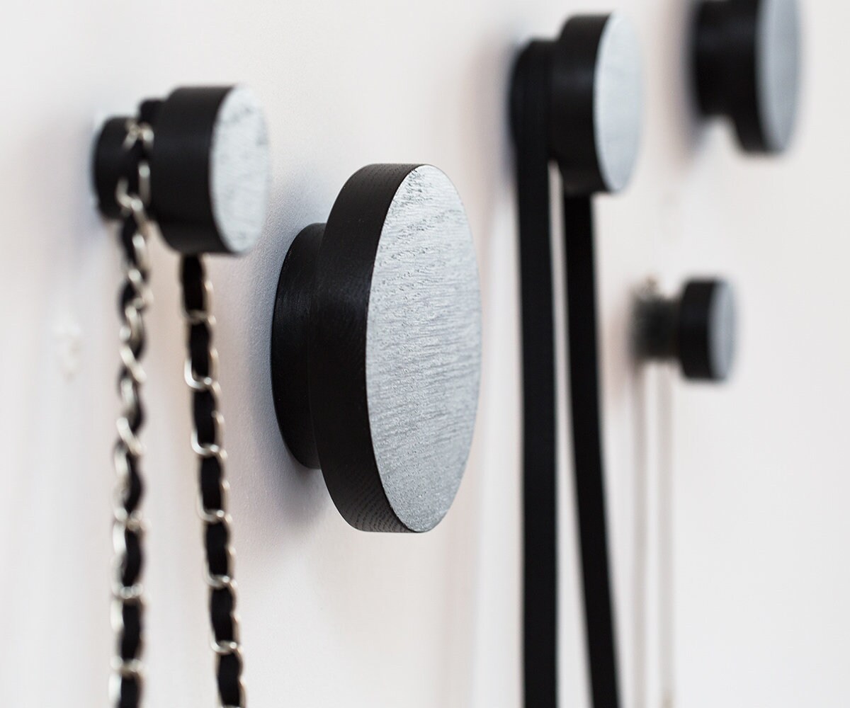 Wooden wall hooks modern coat hooks dot wall hooks Etsy