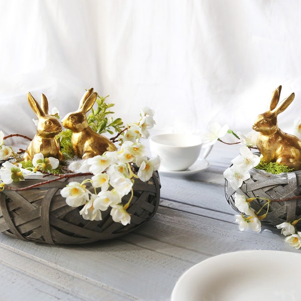 Easter centerpiece Easter bunnies spring centerpiece Easter arrangement bunny table decor spring home decor Easter table decorations