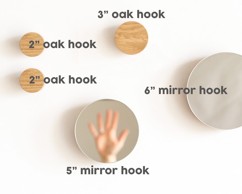 Decorative Mirrors Modern Coat Hooks Small Wall Mirror Wood Etsy