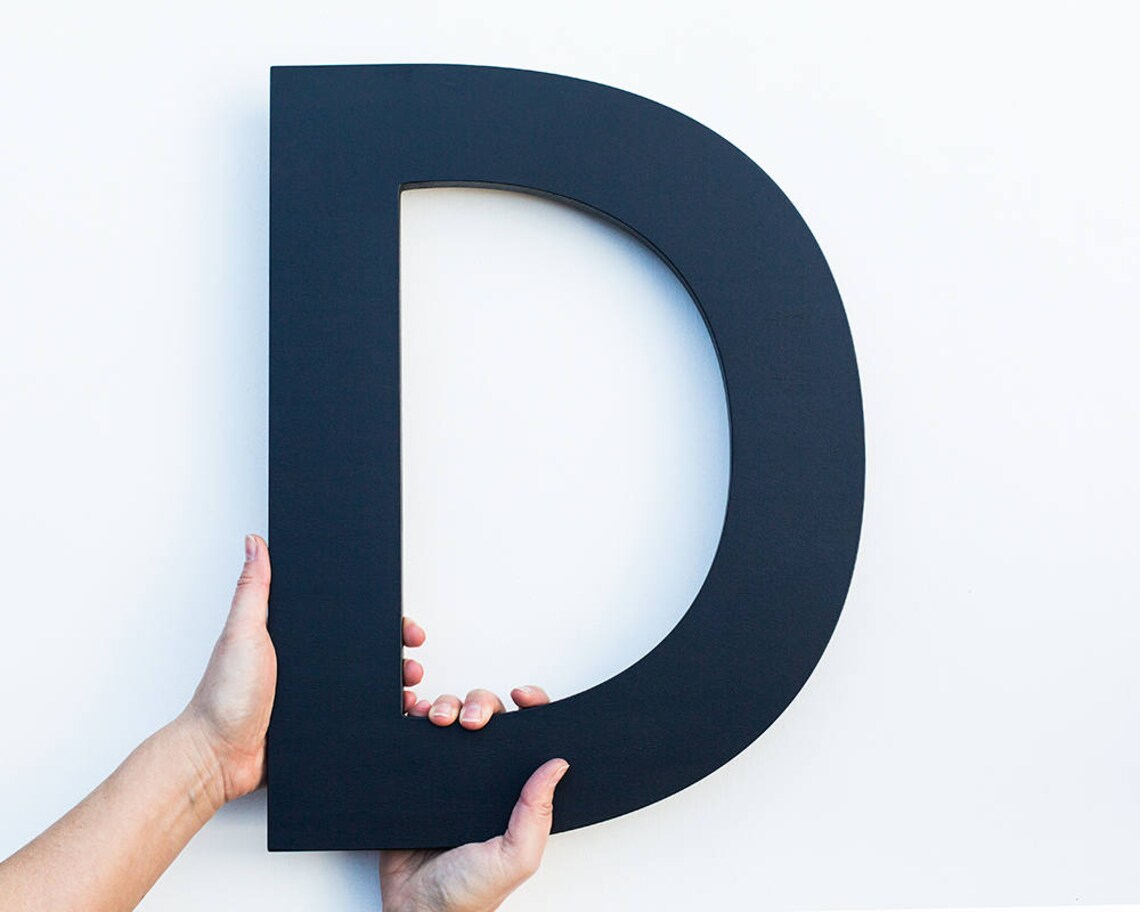 Large Wall Letters Black Wooden Letters Initial Wall Decor Etsy