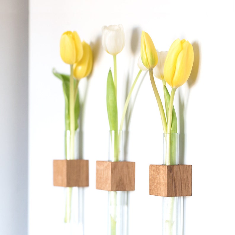 Test Tube Vase Plant Holder Vase Bud Vase Wood Etsy
