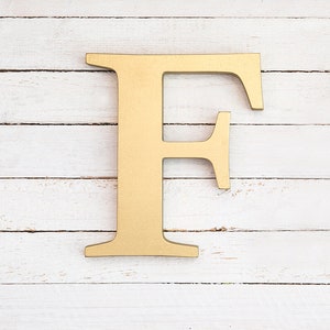 Decoración de pared con letras doradas, inicial de madera para puerta de dormitorio, oficina en casa, guardería.