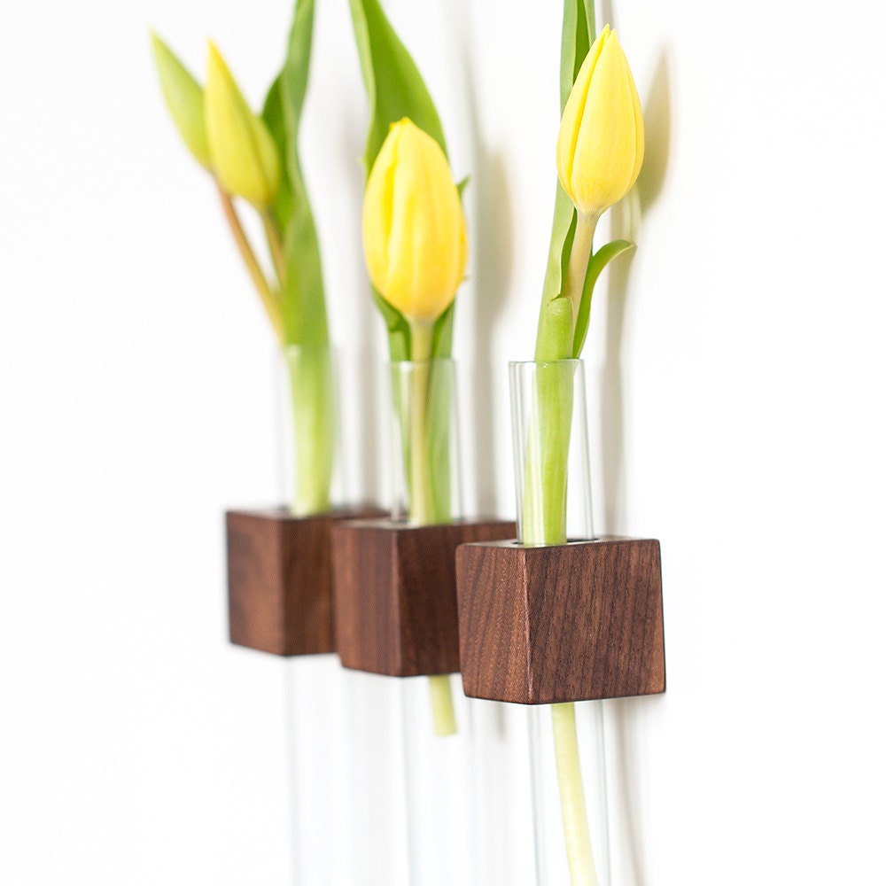 Vase à Fleurs en Bois, Station de Propagation, Cadeaux Pour Les Amoureux Des Plantes, Vase Éprouvett