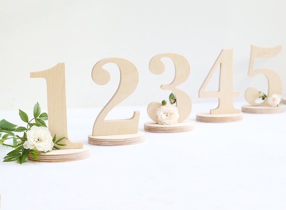 Rustic Wooden Table Numbers 1-10 for Wedding Centerpieces: Freestanding DIY Decor Signs