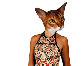 Geometric Lycra Catsuit: Psychedelic Rave Festival Outfit