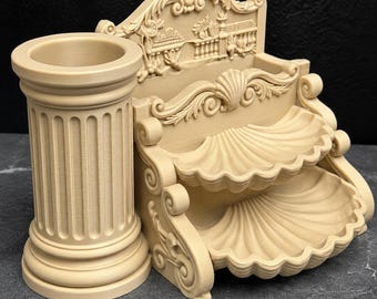 Fontainebleau Ornate Desk Organizer, Pen Holder, Letter Storage & Decorative Office Accessory