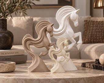 Abstract Horse Sculpture, Modern Equestrian Statue, Minimalist Shelf Accent, Unique Housewarming Gift