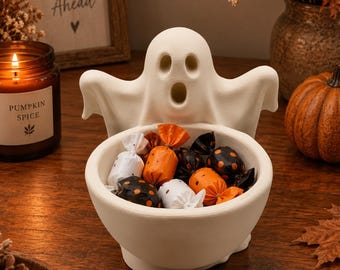 Ghost Treat Dish, Spooky Season Decor, Halloween Party Candy Holder