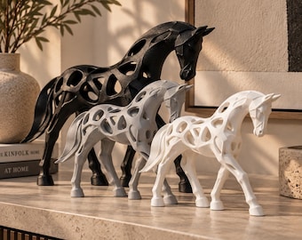 Abstract Horse Sculpture, Modern Equestrian Figurine, Minimalist Decor, Shelf Accent, Horse Lover Gift