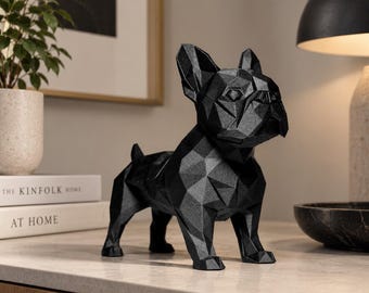 French Bulldog Sculpture, Geometric Frenchie Statue, Modern Home Accent, Pet Lover Gift