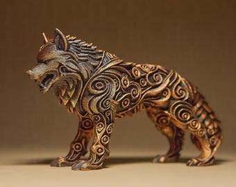 Wolf Statue, Viking Norse Sculpture, Fenrir Inspired Decor, Symbol of Strength, Nordic Mythology Gift