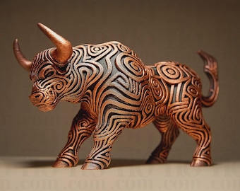 Bull Statue, Wall Street Sculpture, Taurus Decor, Stock Market Trader Gift, Prosperity Symbol