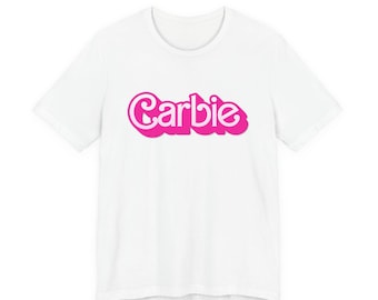 Carbie logo tee | pink retro script