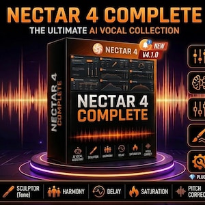 Nectar 4 Complete VST Plugin | Professional AI Vocal Mixing & Mastering Suite | Auto-Tune, Harmony, Reverb, Vocal Effects