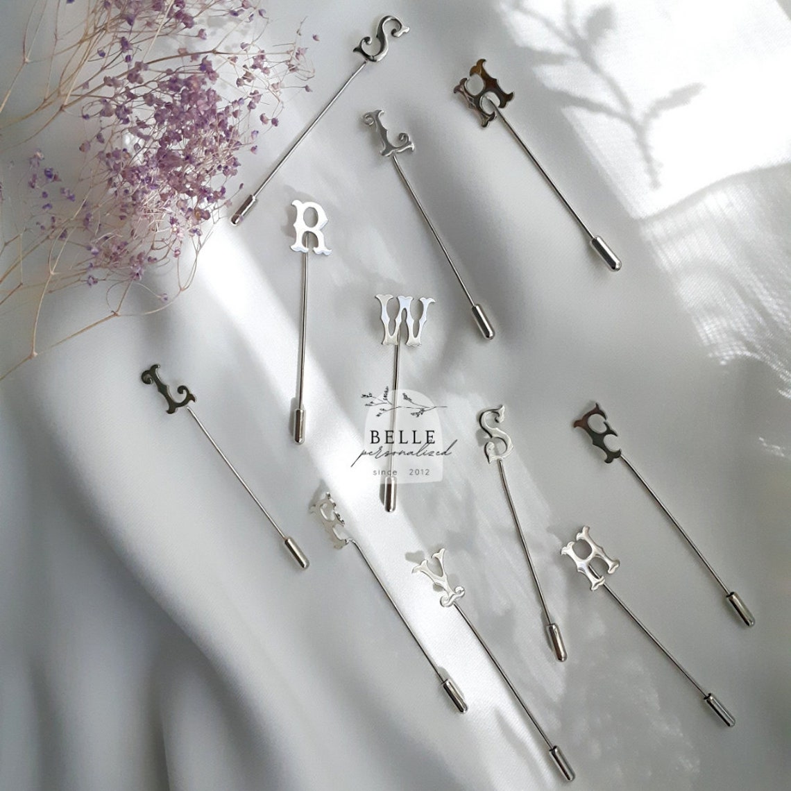 Personalized Initial Lapel Pin Personalized Name Pin Suit Etsy