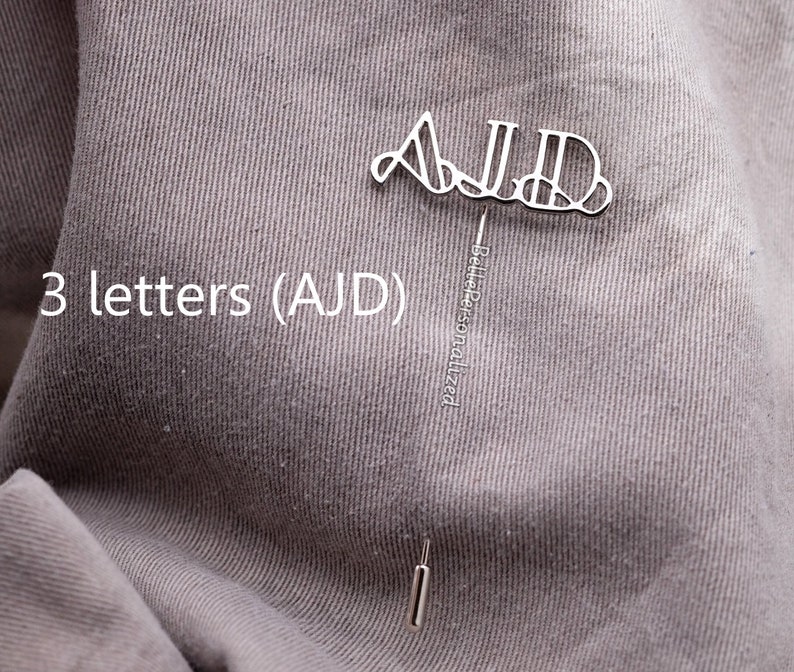 Personalized Initial Lapel Pin Personalized Name Pin Suit Etsy
