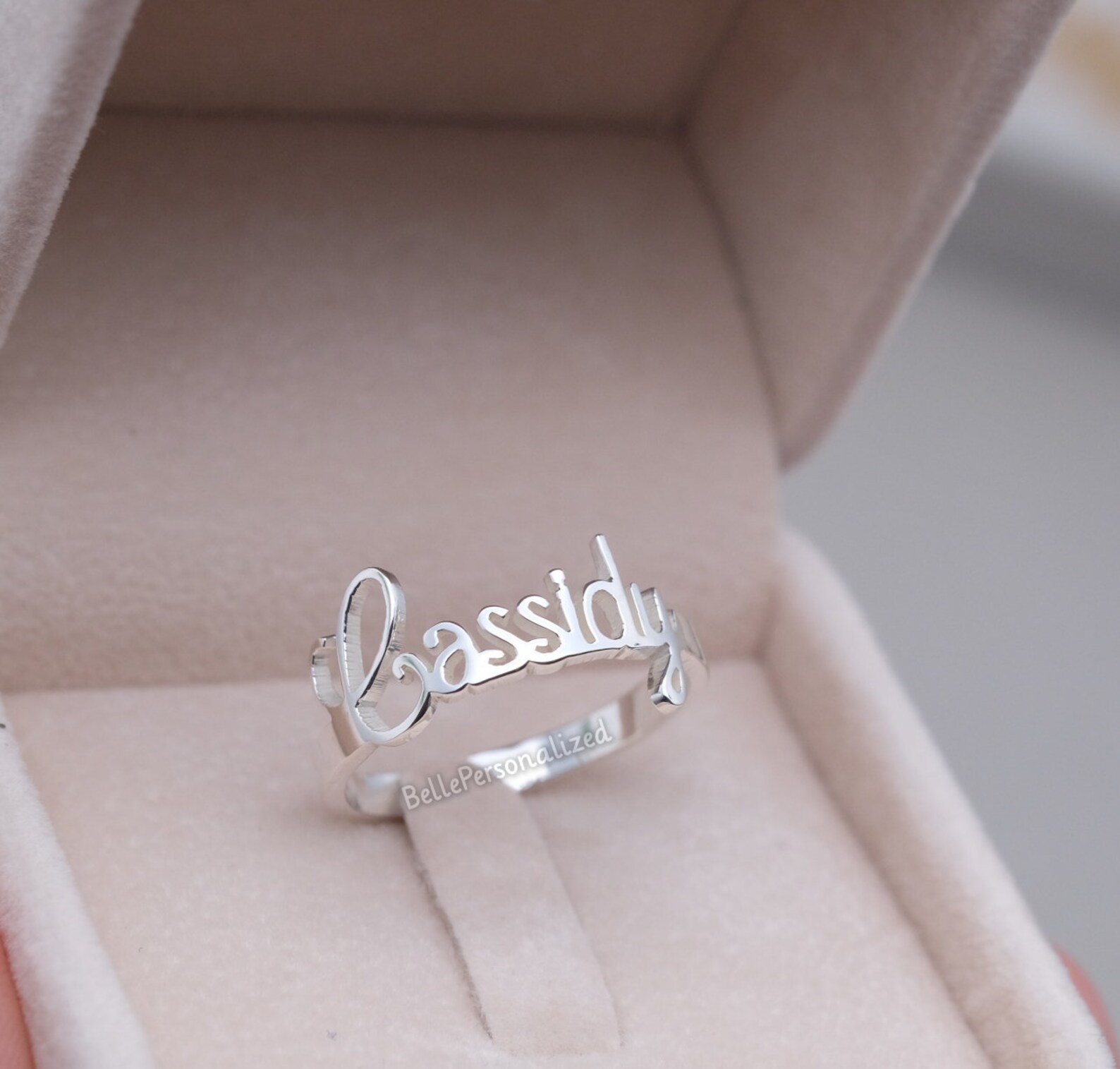Custom Name Ring Personalized Name Ring Baby Name Your Etsy