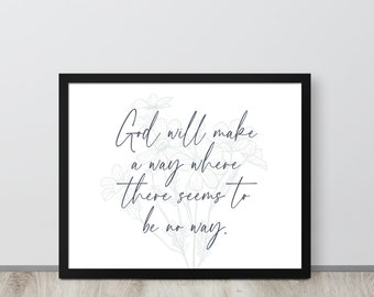 Scripture Wall Art with Wildflowers | Bible Verse | Christian Wall Art | Digital Download