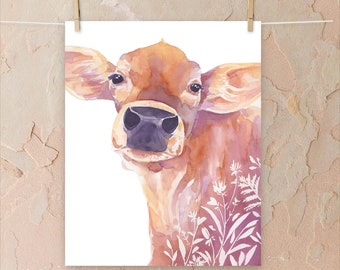 Clementine the Cow - Farmhouse Art - Farmhouse Decor - Cow Print- Cow Art - Farm Art Print - Farmhouse Wall Art