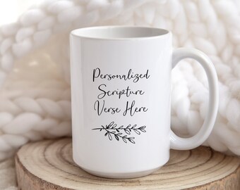 Personalized Scripture Mug | Custom Verse Mug | Bible Verse Mug | Personalized Scripture Cup | Christian Gift | Scripture Tea Cup