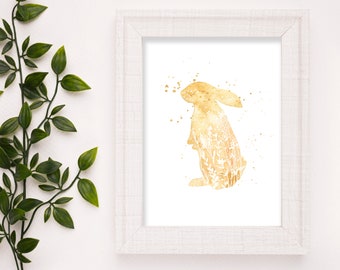 Bunnny Nursery Art Print | Botanical BunnyArt | Flower Animal | Kid's Room Art | Wall Art | Boho Kid's Room