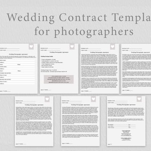 Wedding Photography Contract business forms - 7 psd and word pages