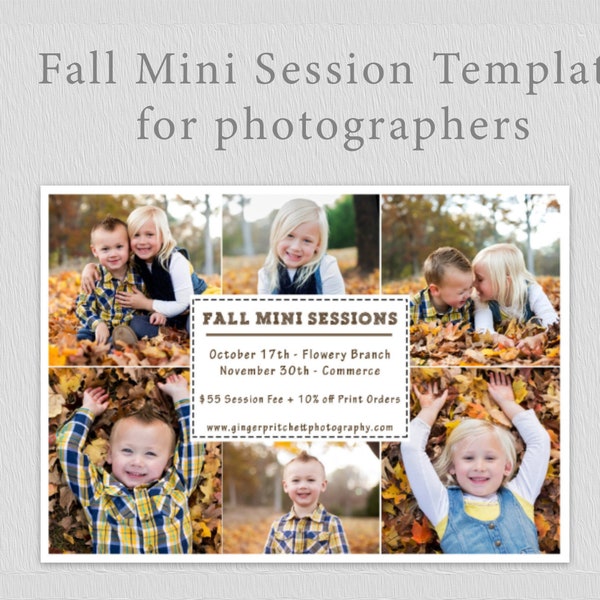Fall Photography Marketing Board- Fall Mini Session Flyer - Mini Session Template - Fall Marketing - Digital Download