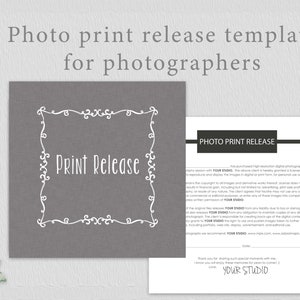 Copyrights release form, print release form, photography print release form