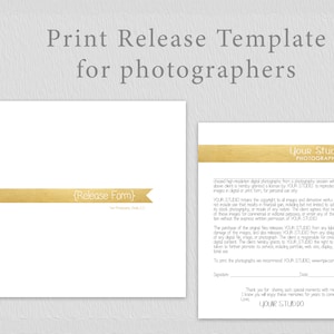 Copyrights release form, print release form, photography print release form