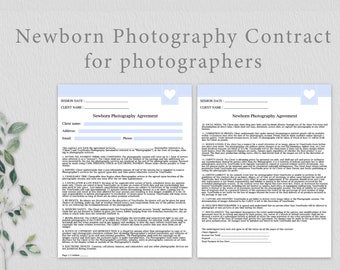 Newborn Photography Contract, Model Release, Newborn Session Contract Template- Instant Download