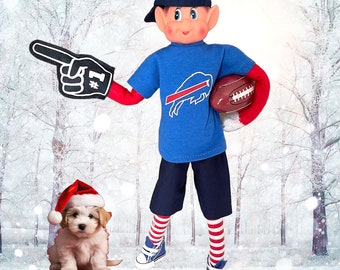 Elf Football Shirt and Fan Hand for Popular 12inch Christmas Elf Doll