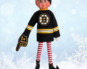 Elf Hockey Jersey and Fan Hand, doll clothes fit 12 inch Christmas Elf Doll