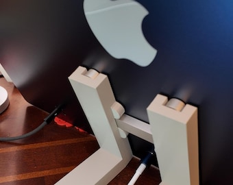 Support VESA Usermac pour iMac M1/M3/M4, sur mesure, support pour écran au niveau du bureau, gris avec support de caméra de continuité en option