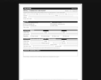 Paquete de instalación y reemplazo de HVAC en PDF / Lista de verificación de puesta en marcha / Formulario de trabajo (descarga instantánea)