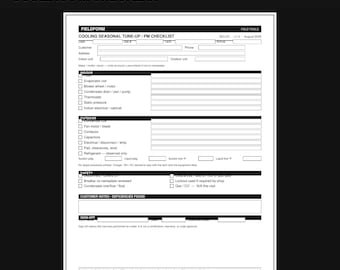 Lista de verificación de mantenimiento de sistemas de climatización (HVAC) en PDF / Formulario de puesta a punto de aire acondicionado residencial (descarga instantánea)