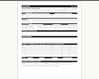 Lista de verificación para facturas y órdenes de trabajo de HVAC (PDF rellenable + Word) - Descarga instantánea