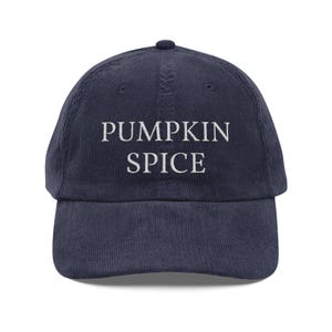 Corduroy Hat, Pumpkin Spice Latte Embroidered Dad Hat, Fall Baseball Cap