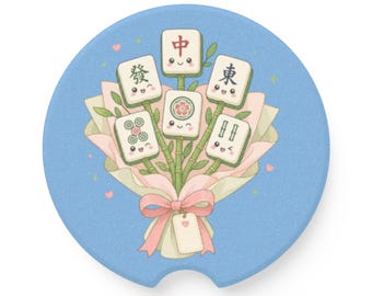 Dessous de verre pour voiture en forme de bouquet de tuiles de mahjong | Dessous de verre pour voiture en stéatite