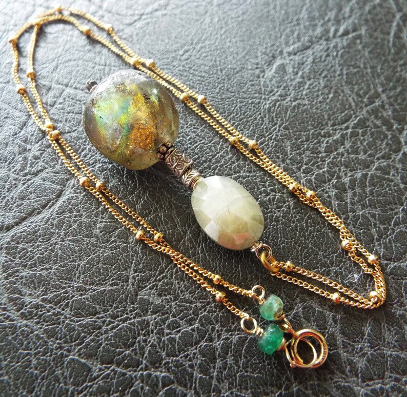 Basha Bead Necklace 14K Gold Filled Chain and Sterling Silver Mixed ...