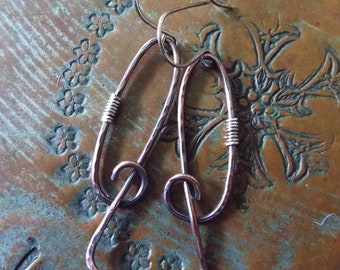 Örhängen i sterlingsilver och koppar i blandad metall