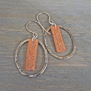Mixed Metals Copper And Sterling Silver Artisan Earrings
