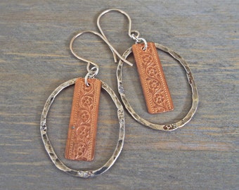 Mixed Metals Copper And Sterling Silver Artisan Earrings