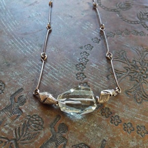 Priasolite Green Amethyst and Sterling Silver Handmade Chain Necklace