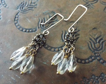 Earrings Faceted Lemon Quartz on Gold filled ear wires